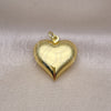 Oro Laminado Fancy Pendant, Gold Filled Style Heart Design, Polished, Golden Finish, 05.368.0001