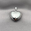 Oro Laminado Fancy Pendant, Gold Filled Style Heart Design, Polished, Rhodium Finish, 05.368.0003.1