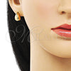 Oro Laminado Stud Earring, Gold Filled Style Teardrop Design, Polished, Golden Finish, 02.342.0334