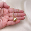 Oro Laminado Pendant Necklace, Gold Filled Style Ball and Box Design, Polished, Golden Finish, 04.213.0309.16 (01 MM Thickness, 16 Inches Length)