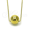 Oro Laminado Pendant Necklace, Gold Filled Style Ball and Box Design, Polished, Golden Finish, 04.213.0309.16 (01 MM Thickness, 16 Inches Length)