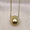 Oro Laminado Pendant Necklace, Gold Filled Style Ball and Box Design, Polished, Golden Finish, 04.213.0314.18 (01 MM Thickness, 18 Inches Length)