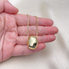 Oro Laminado Pendant Necklace, Gold Filled Style Ball and Box Design, Polished, Golden Finish, 04.213.0315.18 (01 MM Thickness, 18 Inches Length)