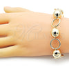 Oro Laminado Fancy Bracelet, Gold Filled Style Ball Design, Polished, Golden Finish, 03.331.0233.09 (16 MM Thickness, 9 Inches Length)