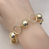 Oro Laminado Fancy Bracelet, Gold Filled Style Ball Design, Polished, Golden Finish, 03.331.0233.09 (16 MM Thickness, 9 Inches Length)