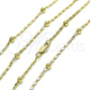 Oro Laminado Basic Necklace, Gold Filled Style Ball Design, Polished, Golden Finish, 04.213.0317.18 (02 MM Thickness, 18 Inches Length)
