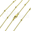 Oro Laminado Basic Necklace, Gold Filled Style Ball Design, Polished, Golden Finish, 04.213.0318.24 (01 MM Thickness, 24 Inches Length)