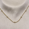 Oro Laminado Basic Necklace, Gold Filled Style Miami Cuban and Ball Design, Polished, Golden Finish, 04.213.0321.24 (02 MM Thickness, 24 Inches Length)