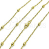 Oro Laminado Basic Necklace, Gold Filled Style Singapore and Ball Design, Polished, Golden Finish, 04.213.0279.24 (01 MM Thickness, 18 Inches Length)