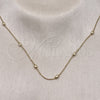 Oro Laminado Basic Necklace, Gold Filled Style Ball Design, Polished, Golden Finish, 04.213.0326.18 (01 MM Thickness, 18 Inches Length)