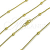 Oro Laminado Basic Necklace, Gold Filled Style Rat Tail and Ball Design, Polished, Golden Finish, 04.213.0327.18 (01 MM Thickness, 18 Inches Length)
