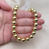 Oro Laminado Fancy Necklace, Gold Filled Style Ball and Hollow Design, Polished, Golden Finish, 03.341.0192.18 (10 MM Thickness, 18 Inches Length)