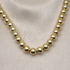 Oro Laminado Fancy Necklace, Gold Filled Style Ball and Hollow Design, Polished, Golden Finish, 03.341.0192.18 (10 MM Thickness, 18 Inches Length)