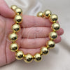 Oro Laminado Fancy Necklace, Gold Filled Style Ball and Hollow Design, Polished, Golden Finish, 04.341.0115.18 (14 MM Thickness, 18 Inches Length)