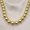 Oro Laminado Fancy Necklace, Gold Filled Style Ball and Hollow Design, Polished, Golden Finish, 04.341.0115.18 (14 MM Thickness, 18 Inches Length)