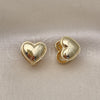 Oro Laminado Huggie Hoop, Gold Filled Style Heart Design, Polished, Golden Finish, 02.195.0283.14