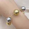 Oro Laminado Fancy Bracelet, Gold Filled Style Ball and Hollow Design, Polished, Two Tone, 03.341.0222.08 (16 MM Thickness, 8 Inches Length)