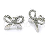 Rhodium Gold Filled Stud Earring, Bow Design, Polished, Rhodium Finish, 02.341.0200.1