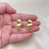 Oro Laminado Stud Earring, Gold Filled Style Polished, Golden Finish, 02.163.0323