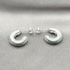 Rhodium Gold Filled Small Hoop, Hollow Design, Diamond Cutting Finish, Rhodium Finish, 02.163.0292.1.20