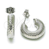 Rhodium Gold Filled Small Hoop, Hollow Design, Diamond Cutting Finish, Rhodium Finish, 02.163.0292.1.20