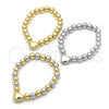 Oro Laminado Fancy Bracelet, Gold Filled Style Heart and Ball Design, Polished, Two Tone, 03.341.2282.1.07 (08 MM Thickness, 7 Inches Length)