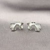 Rhodium Plated Stud Earring, Bow Design, Diamond Cutting Finish, Rhodium Finish, 02.341.0203.1