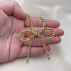 Oro Laminado Fancy Necklace, Gold Filled Style Bow Design, Polished, Golden Finish, 04.341.0123.18 (04 MM Thickness, 18 Inches Length)