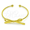 Oro Laminado Individual Bangle, Gold Filled Style Bow Design, Polished, Golden Finish, 07.341.0060 (02 MM Thickness, One size fits all)