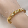 Oro Laminado Individual Bangle, Gold Filled Style Twist Design, Polished, Golden Finish, 07.170.0005.1 (11 MM Thickness, One size fits all)