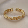 Oro Laminado Individual Bangle, Gold Filled Style Twist Design, Polished, Golden Finish, 07.170.0005.1 (11 MM Thickness, One size fits all)