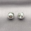 Rhodium Gold Filled Huggie Hoop, Ball and Hollow Design, Polished, Rhodium Finish, 02.156.0675.1.12