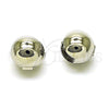 Rhodium Gold Filled Huggie Hoop, Ball and Hollow Design, Polished, Rhodium Finish, 02.156.0675.1.12