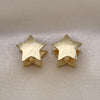 Oro Laminado Huggie Hoop, Gold Filled Style Star Design, Polished, Golden Finish, 02.163.0326.14