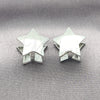 Rhodium Gold Filled Huggie Hoop, Star Design, Polished, Rhodium Finish, 02.163.0326.1.14