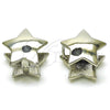 Rhodium Gold Filled Huggie Hoop, Star Design, Polished, Rhodium Finish, 02.163.0326.1.14