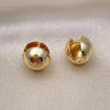 Oro Laminado Huggie Hoop, Gold Filled Style Ball and Hollow Design, Polished, Golden Finish, 02.163.0327.14