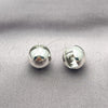 Rhodium Gold Filled Huggie Hoop, Ball and Hollow Design, Polished, Rhodium Finish, 02.163.0327.1.14