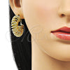 Oro Laminado Medium Hoop, Gold Filled Style Spiral and Twist Design, Diamond Cutting Finish, Golden Finish, 02.213.0677.30
