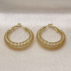Oro Laminado Medium Hoop, Gold Filled Style Spiral Design, Polished, Golden Finish, 02.213.0682.30