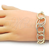 Oro Laminado Fancy Bracelet, Gold Filled Style Rolo Design, Polished, Golden Finish, 03.331.0299.08 (08 MM Thickness, 9 Inches Length)