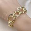 Oro Laminado Fancy Bracelet, Gold Filled Style Rolo Design, Polished, Golden Finish, 03.331.0299.08 (08 MM Thickness, 9 Inches Length)