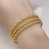 Oro Laminado Trio Bangle, Gold Filled Style Twist Design, Polished, Golden Finish, 07.170.0015.1 (05 MM Thickness, One size fits all)