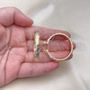 Oro Laminado Medium Hoop, Gold Filled Style Hollow Design, Diamond Cutting Finish, Tricolor, 02.170.0185.1.40