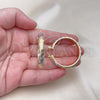 Oro Laminado Medium Hoop, Gold Filled Style Hollow Design, Diamond Cutting Finish, Tricolor, 02.170.0185.1.40