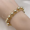 Oro Laminado Fancy Bracelet, Gold Filled Style Ball and Rolo Design, Polished, Golden Finish, 03.331.0302.08 (15 MM Thickness, 8 Inches Length)