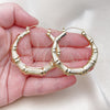 Oro Laminado Large Hoop, Gold Filled Style Bamboo and Hollow Design, Polished, Golden Finish, 02.60.0149.50