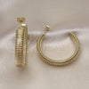 Oro Laminado Medium Hoop, Gold Filled Style Twist Design, Polished, Golden Finish, 02.213.0689.40