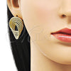 Oro Laminado Stud Earring, Gold Filled Style Twist Design, Polished, Golden Finish, 02.213.0690