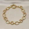 Oro Laminado Fancy Anklet, Gold Filled Style Rolo and Twist Design, Polished, Golden Finish, 03.415.0007.10 (12 MM Thickness, 10 Inches Length)
